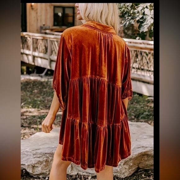 Solid Button Front Ruffle Trim Blouse, Vintage Half Sleeve Blouse - Picture 3 of 3